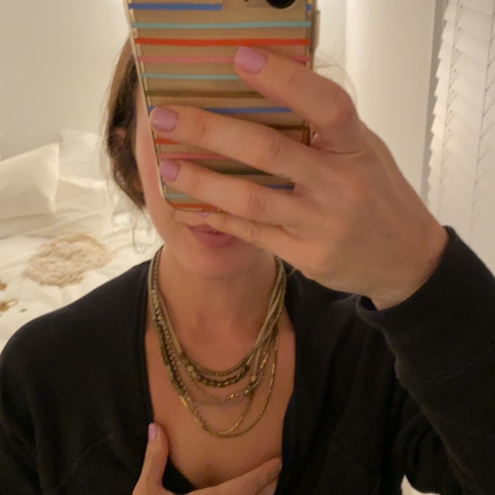 Anthropologie gold multi layered necklace